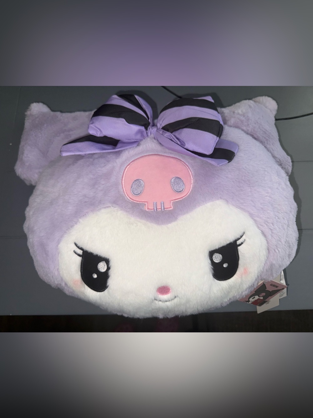 Miniso Lavender Kuromi Plush Pillow with Character Tag